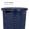 Mind Reader 60L Hamper Laundry Basket with Cutout Handles, Navy